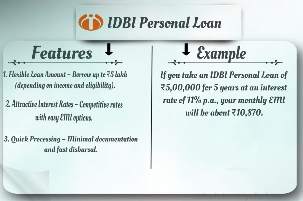 IDBI personal loan calculator